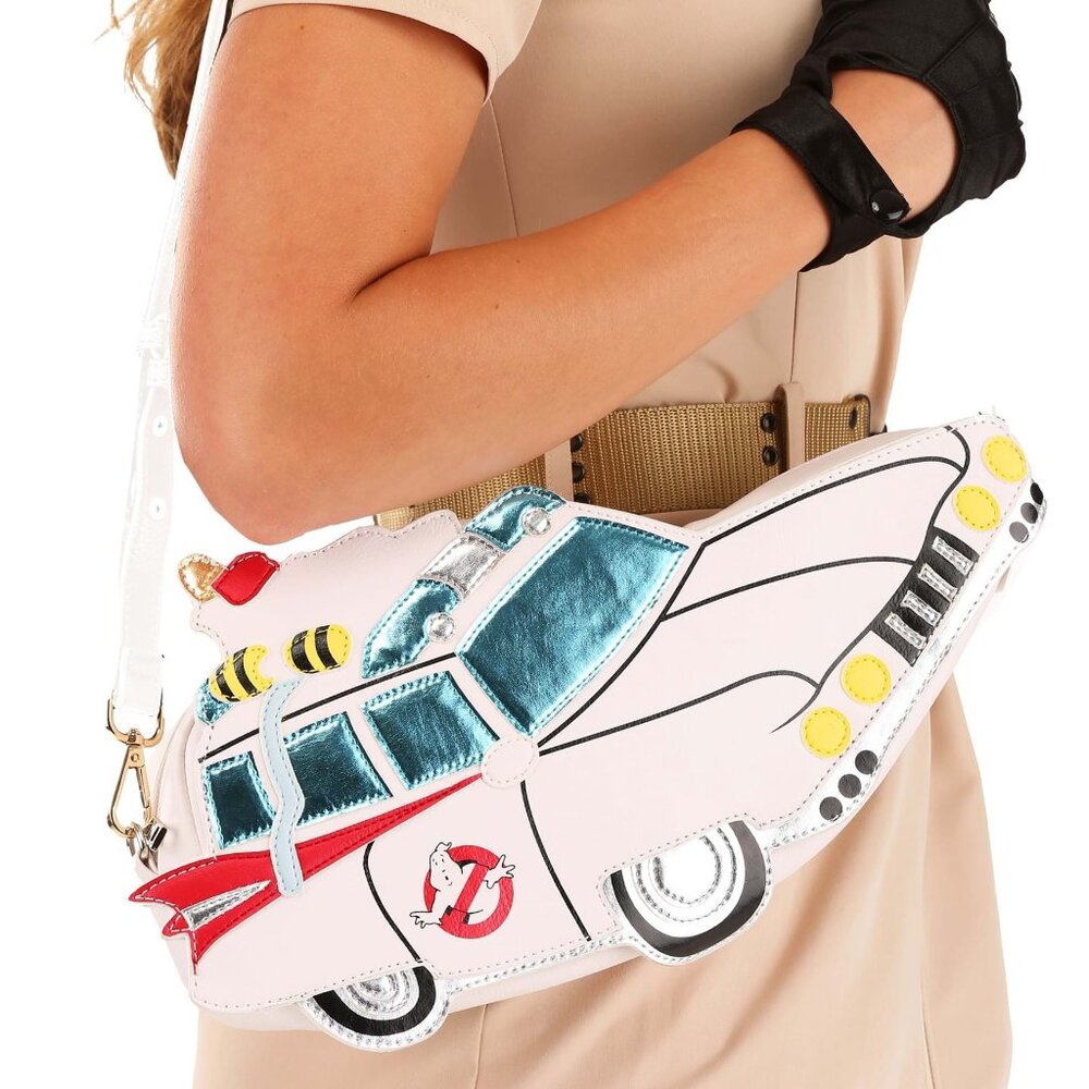 Ghostbusters NEW Ecto-1 Car White Iconic 3D Applique faux leather Crossbody Bag